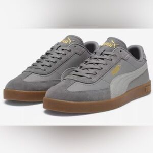 Puma Club II Era Sneakers. Cast Iron Gray, Puma Gold. Men’s shoe size 7.5